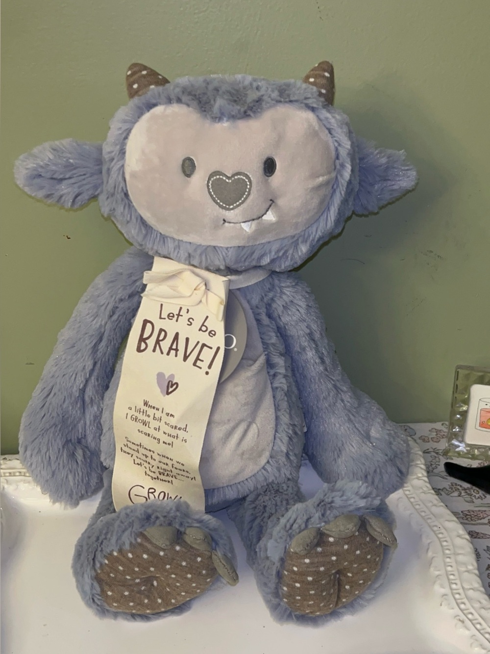 DEMDACO Growl Pal Plush Lets be Brave- NWT